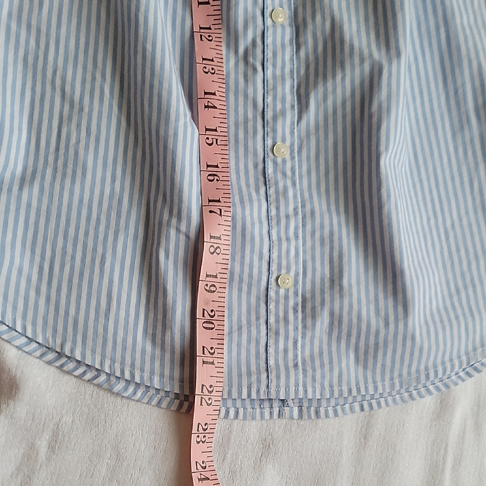 Abercrombie Kids Blue Striped Off-Shoulder Blouse Size 15/16 - Picture 2 of 5